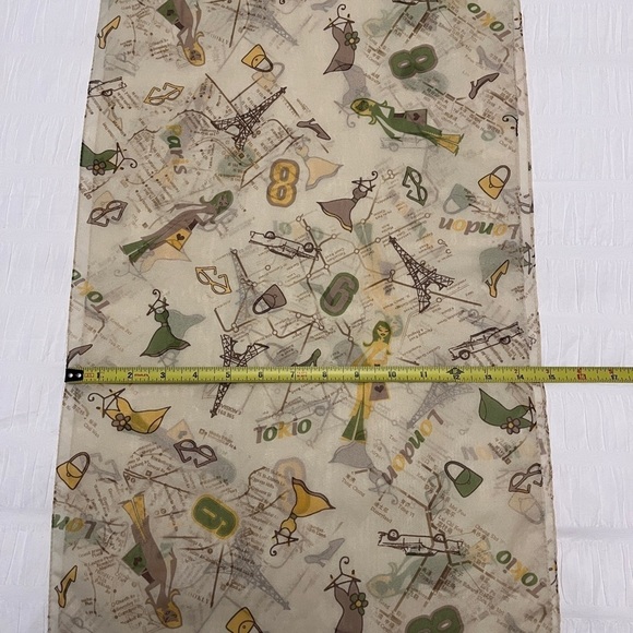 SCARF Sheer Charming Made Italy World Cities Whimsical Pattern Lightweight - Picture 11 of 12